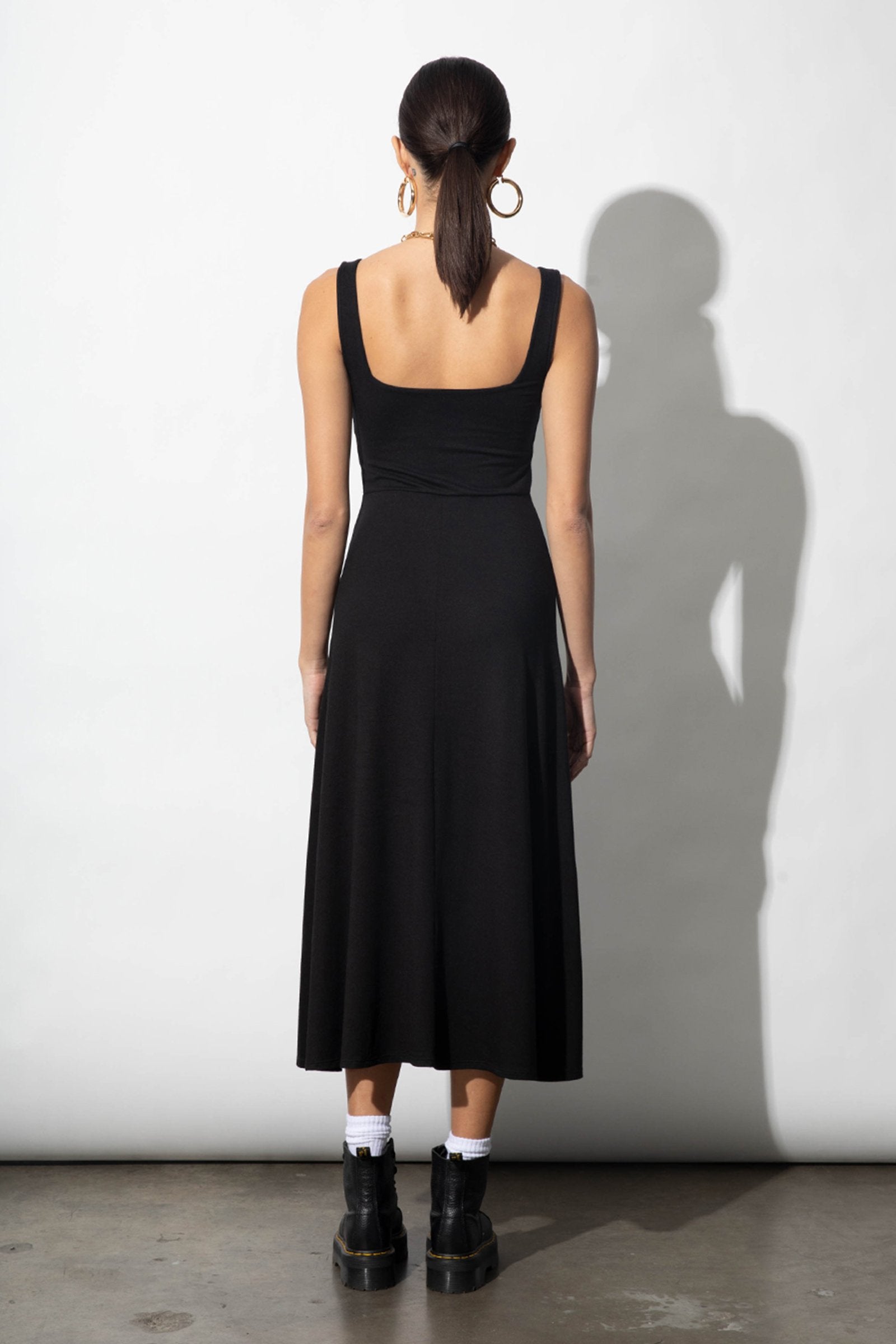 Jane Black Modal Square Neck Midi-Dress | Parva Studios