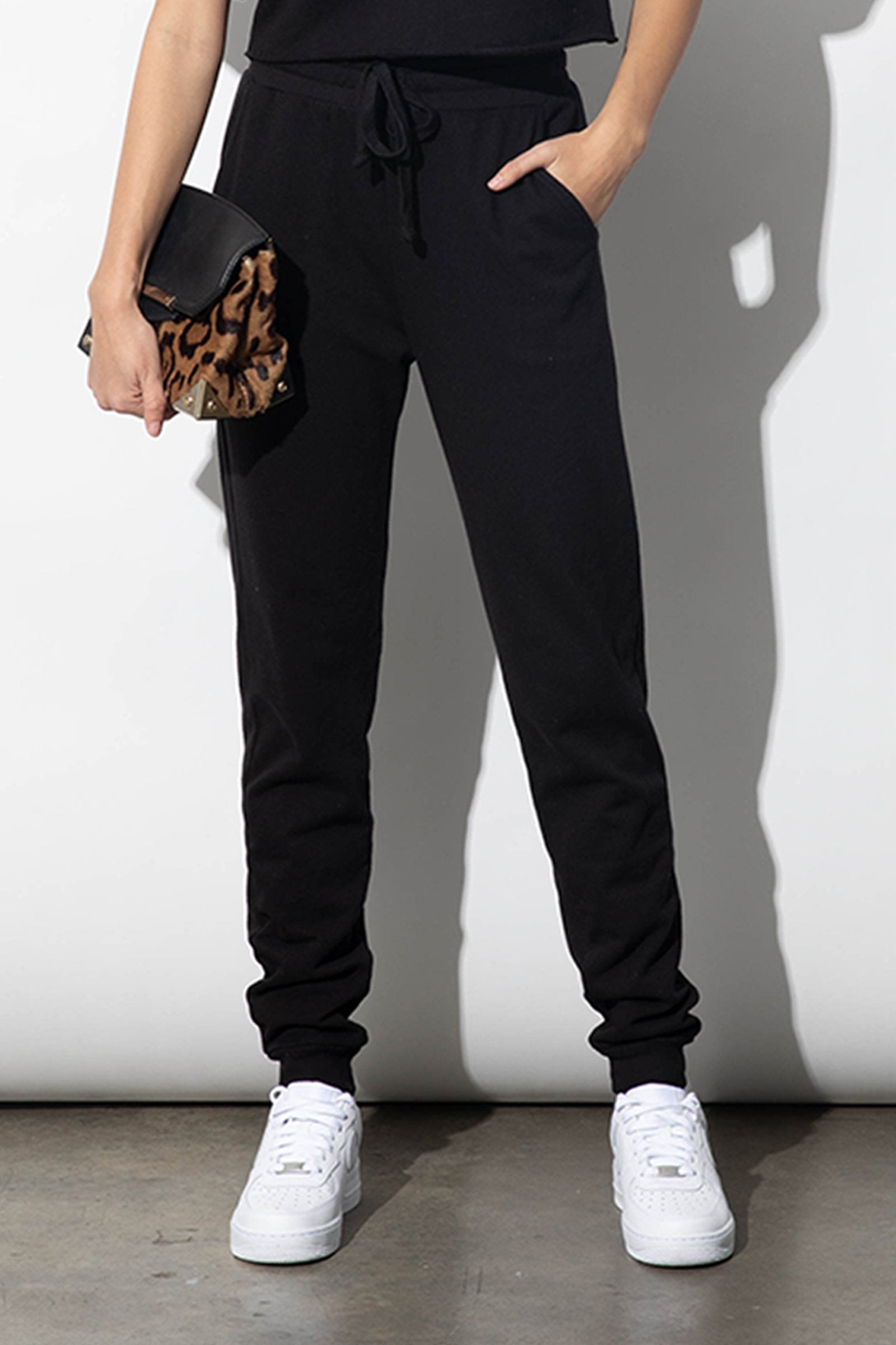 Ally Black Organic Cotton French Terry Jogger