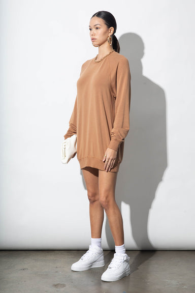 Bridget Sage Modal Ultrasoft Fleece Sweatshirt Dress