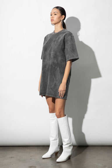 Debbie Vintage Black Cotton T-Shirt Dress | Parva Studios