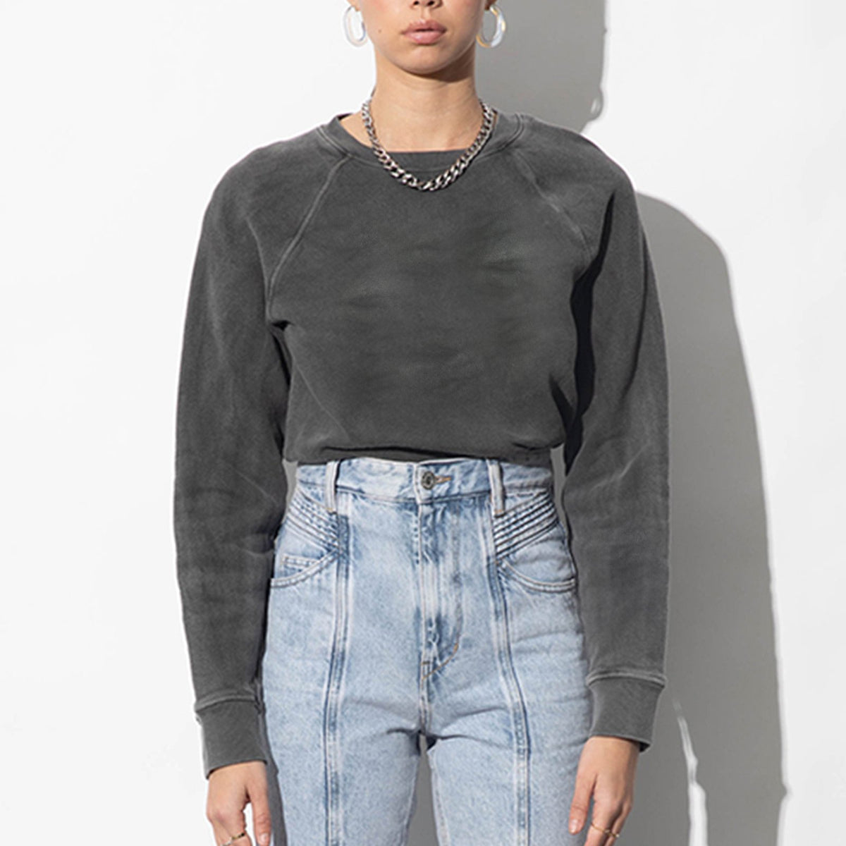 Washed shop black sweatshirt