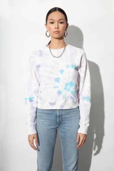 Diana White Tie Dye Cotton Vintage Sweatshirt | Parva Studios 